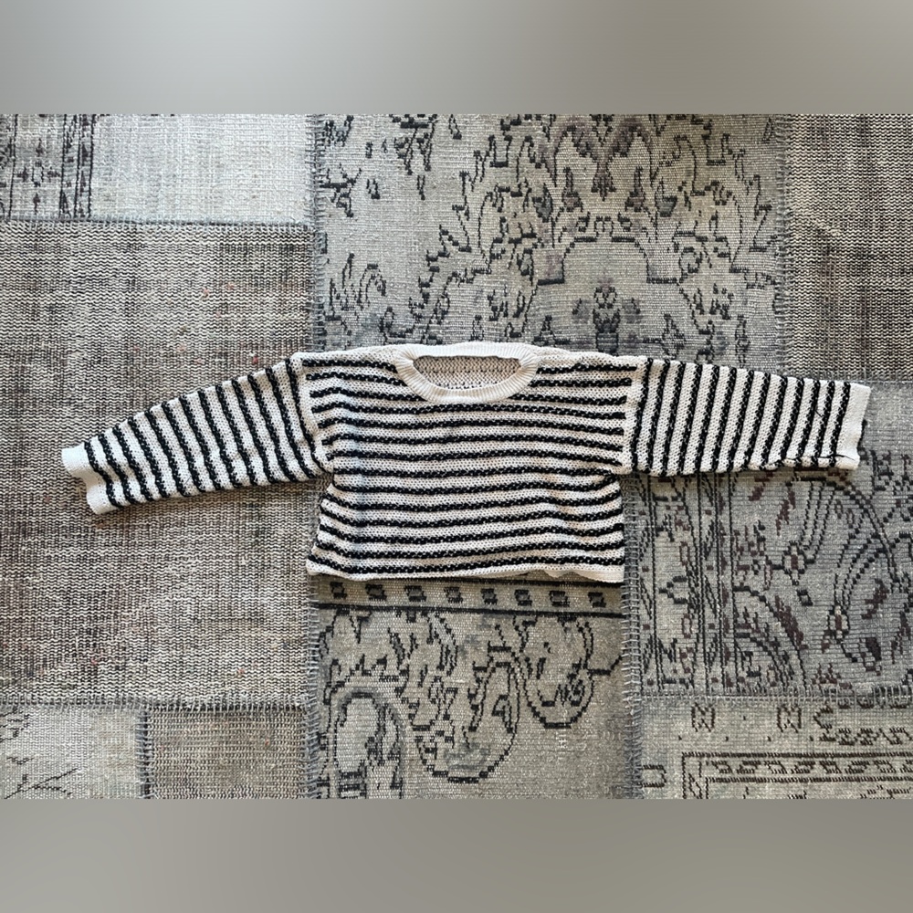 Striped Open Knit Sweater